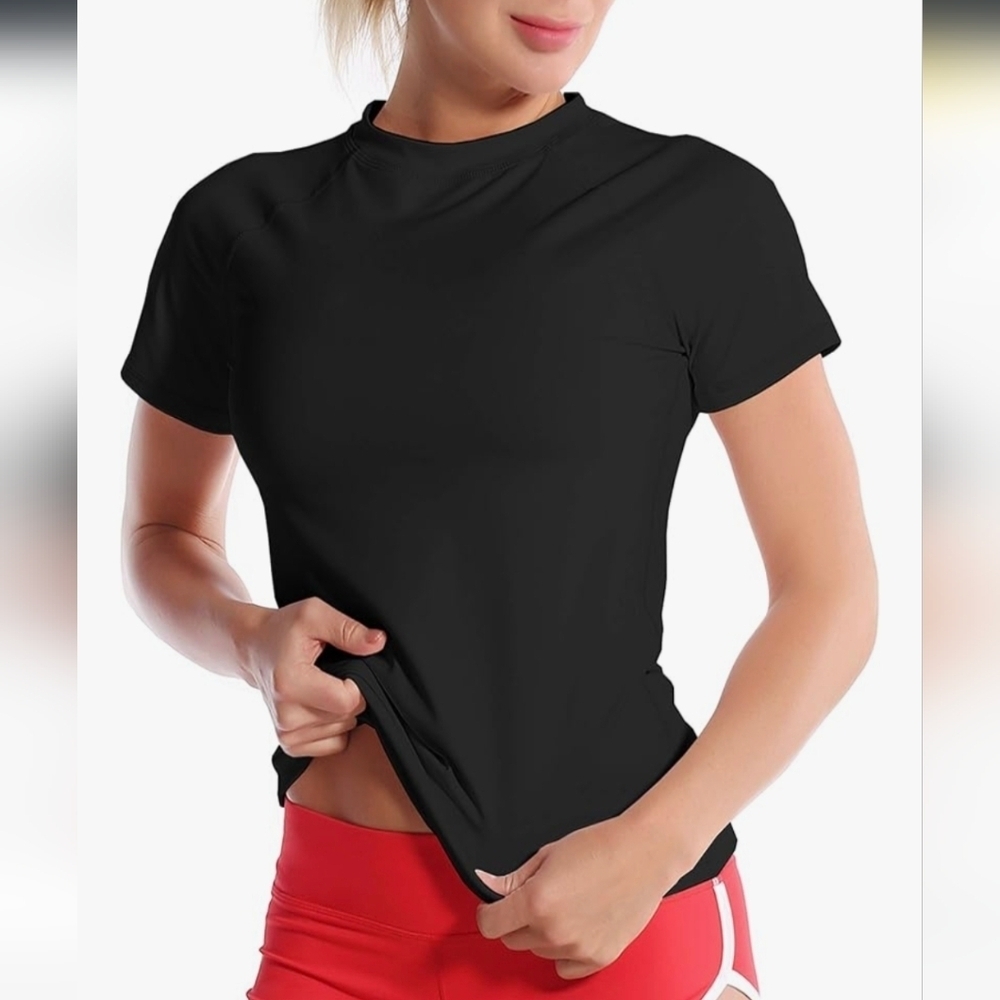 NWT bubblelime Black UPF50+ Short Sleeve Rashguard
